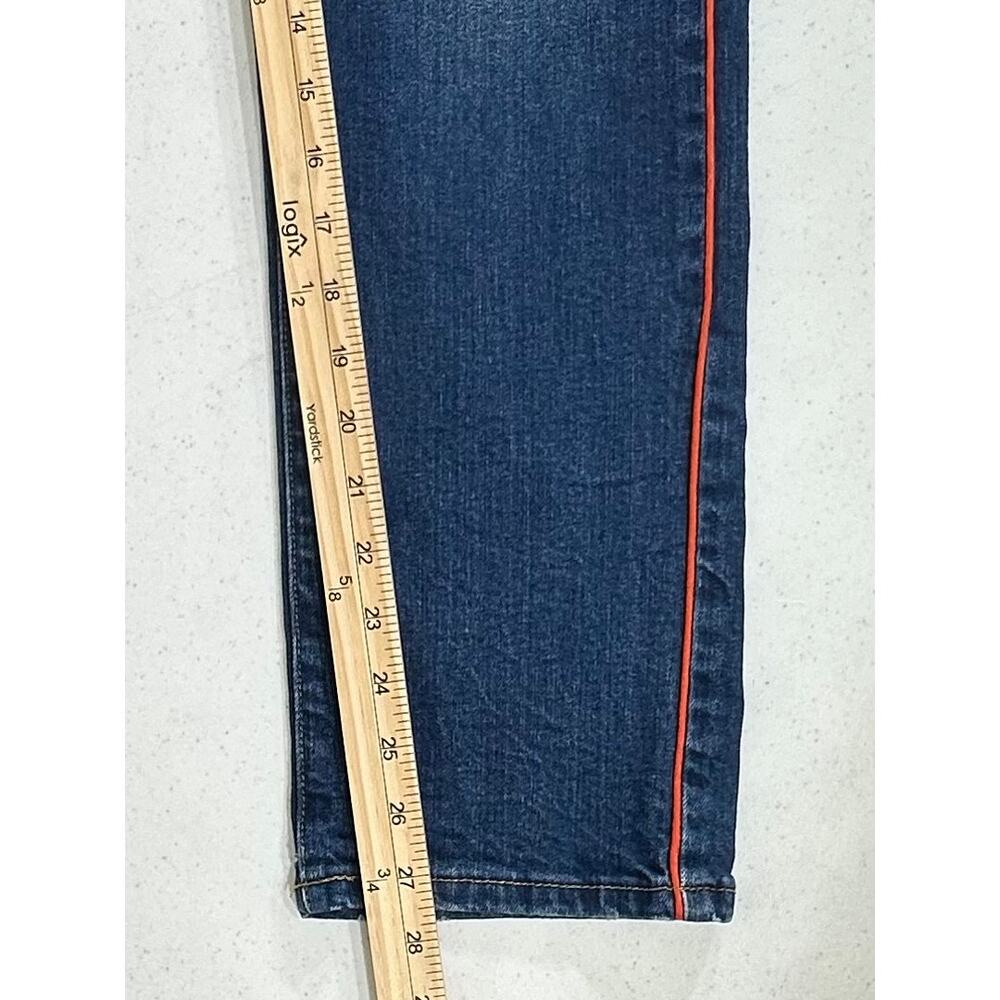 Pilcro Jeans Relaxed Straight Sz 29 (31x27.5)‎ Mid Rise Button Fly Orange Stripe - Picture 9 of 9
